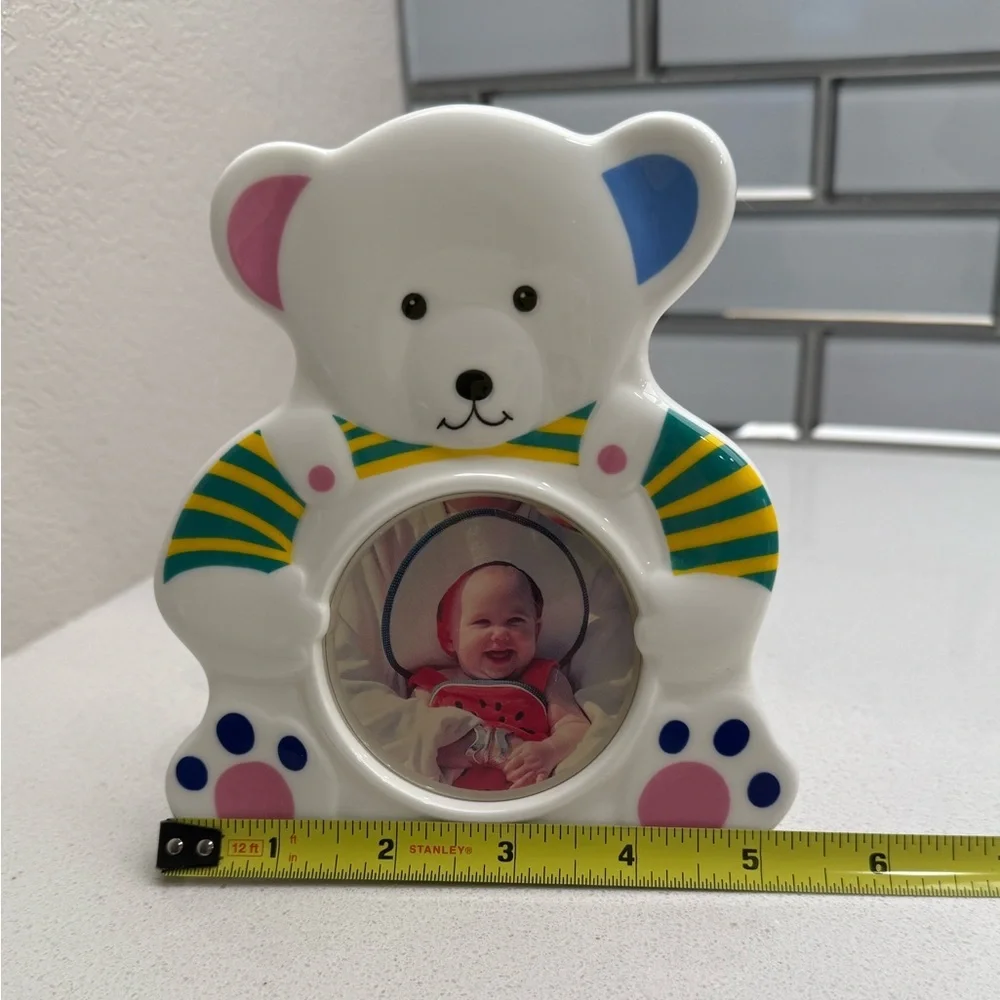 Vintage 1990s Mikasa Baby Nursery Frame Teddy and Friend Bone China